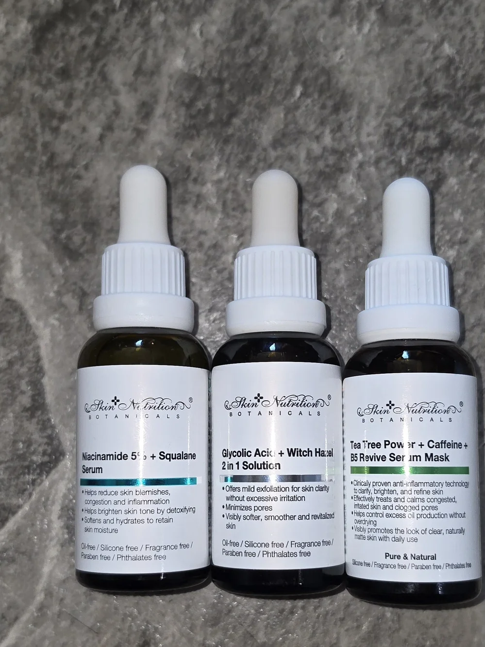 Skincare Serums Bundle- Niacinamide + Squalane, Tea Tree + Caffeine & More BNIB